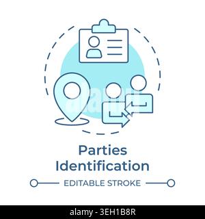 Parties identification soft blue concept icon Stock Vector