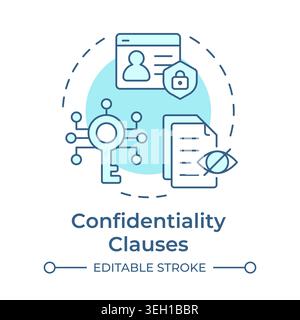 Confidentiality clauses soft blue concept icon Stock Vector