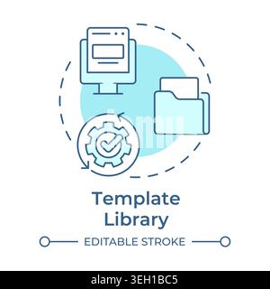 Template library soft blue concept icon Stock Vector