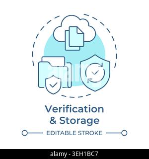 Verification and storage soft blue concept icon Stock Vector