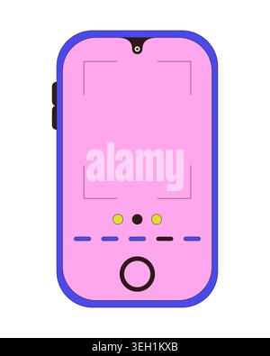 Smartphone camera focus interface 2D cartoon object Stock Vector