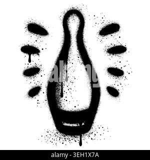 Spray Painted Graffiti Bowling icon  Sprayed isolated with a white background. Stock Vector