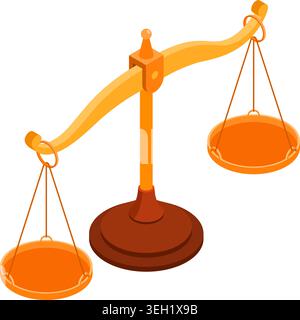 scales empty isometric balance concept make choice and justice isolated vector illustration Stock Vector
