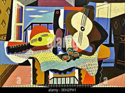 Mandolin and Guitar (Mandoline et guitare), 1924 by Pablo Picasso Stock Vector