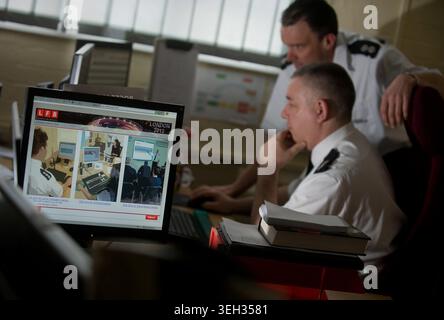 The control room at a regional fire brigade headquarters. Stock Photo