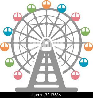 Ferris Wheel Icon Vector Illustration Stock Vector