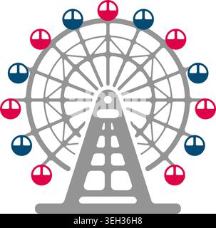 Ferris Wheel Icon Vector Illustration Stock Vector