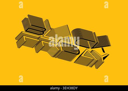 Black Friday prominently displayed on a vibrant yellow background, emphasizing the shopping event's excitement Stock Vector