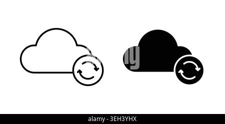 Cloud sync icon symbol. Flat Vector illustration Stock Vector