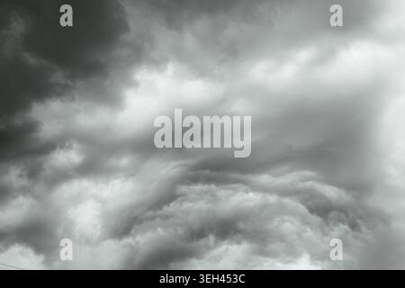 Black and white pattern of a stormy sky Stock Photo