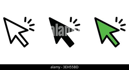 Set of computer mouse pointer arrow icons for website and app interface Stock Vector