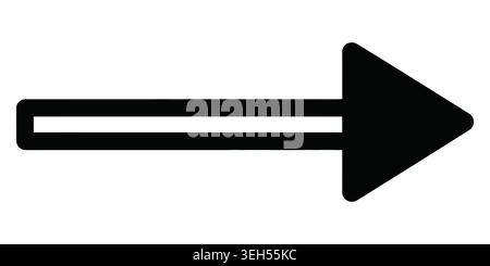 Simple black arrow pointing to the right direction for web interface Stock Vector