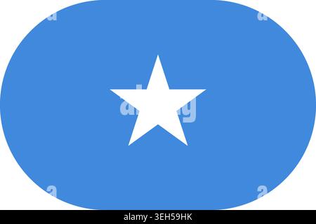 Somalia flag symbolizing national pride, identity, heritage, patriotism and authority. Vector flag in flat oval design Stock Vector