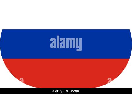 Russia flag symbolizing national pride, identity, heritage, patriotism and authority. Vector flag in flat oval design Stock Vector