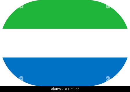 Sierra Leone flag symbolizing national pride, identity, heritage, patriotism and authority. Vector flag in flat oval design Stock Vector