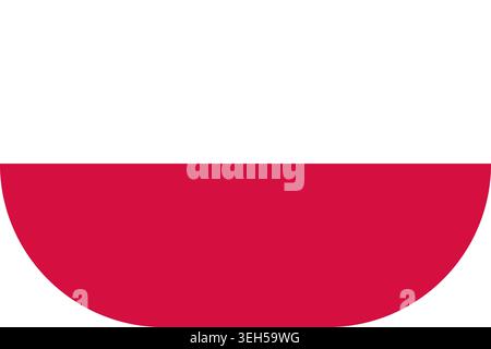 Poland flag symbolizing national pride, identity, heritage, patriotism and authority. Vector flag in flat oval design Stock Vector