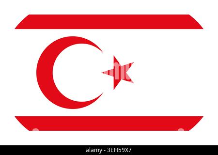 Northern Cyprus flag symbolizing national pride, identity, heritage, patriotism and authority. Vector flag in flat oval design Stock Vector
