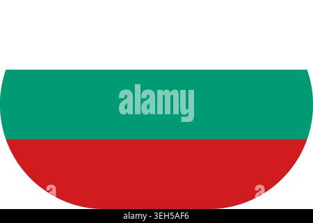 Bulgaria flag symbolizing national pride, identity, heritage, patriotism and authority. Vector flag in flat oval design Stock Vector