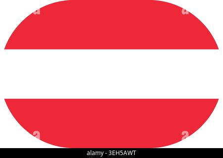 Austria flag symbolizing national pride, identity, heritage, patriotism and authority. Vector flag in flat oval design Stock Vector