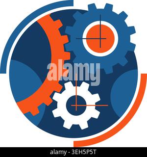 Gear mechanism icon. Settings and Maintenance symbol for website, logo and mobile apps. Vector illustration Stock Vector