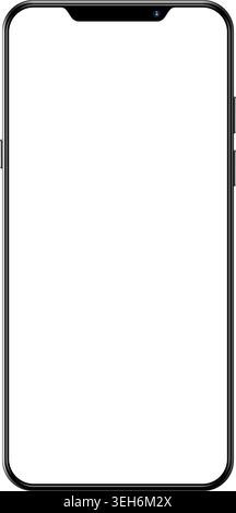 Smartphone screen empty frame isolated on transparent background Stock Vector