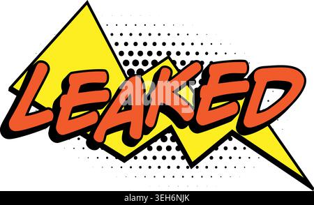 LEAKED Comic Book Pop Art Arrow Banner Graphic Stock Vector