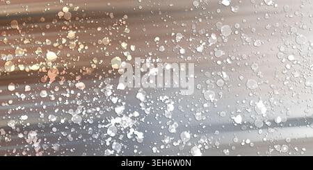 An abstract background featuring beige, grey, and white tones with diagonal motion blur lines and textured watercolor paint splatters. Stock Photo