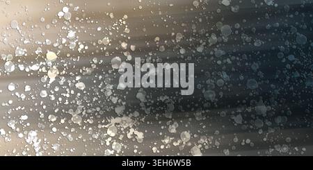 Abstract background featuring dark blue and gold bokeh light particles with motion blur, creating a sophisticated and mysterious atmosphere. Stock Photo