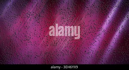 An abstract digital background featuring diagonal light streaks in shades of magenta and purple, overlaid with a textured pattern of small dark partic Stock Photo