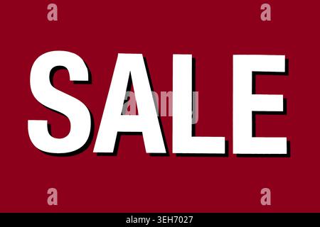 Sale text illustration sign isolated on red background Stock Photo