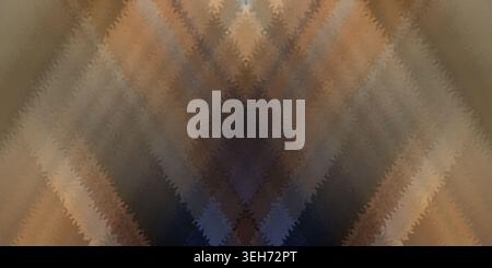 An abstract background featuring diagonal, wavy, textured patterns in shades of brown, tan, and deep blue, creating a symmetrical V-shaped composition Stock Photo
