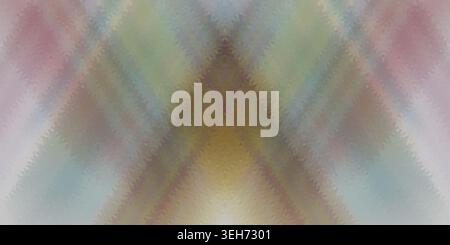 An abstract digital art background featuring a symmetrical V-shaped pattern with soft pastel gradients and a subtle, wavy zigzag texture throughout. Stock Photo