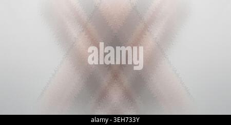 An abstract digital art piece featuring a symmetrical X-shaped composition with soft, wavy, and blurred textures in shades of grey and pale beige. Stock Photo