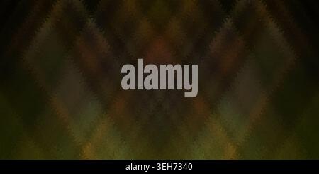 Symmetrical abstract background featuring dark olive green and brown tones with a distorted, wavy chevron pattern and textured ripples. Stock Photo