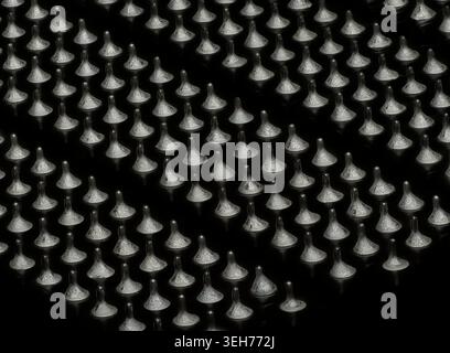 Macro photography of solder joints array on a black printed circuit board (PCB) Stock Photo