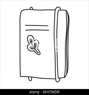Note taking notebook hand drawn doodle. diary journal or planner for writing cute line art illustration. Office or school stationery, daily and weekly Stock Vector
