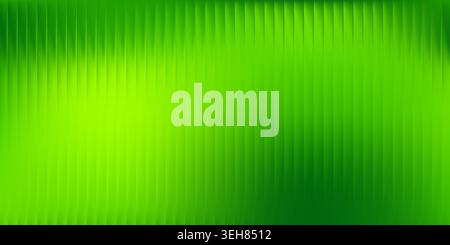 Ribbed glass texture with gradient light effects creates abstract vertical patterns. Green wavy background with glossy reflections and futuristic Stock Vector