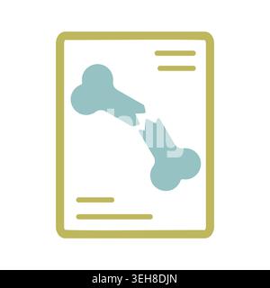 Bone fracture X-ray scan isolated vector icon. Medicine and healthcare, medical support sign. Graph symbol for medical web site and apps design, logo, Stock Vector