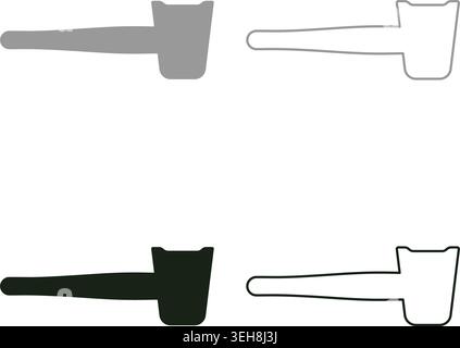 Nut cracker nutcracker set icon grey black color vector illustration image simple solid fill outline contour line thin flat style Stock Vector