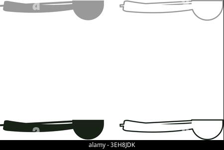 Ice cream scoop Mechanical scoop set icon grey black color vector illustration image simple solid fill outline contour line thin flat style Stock Vector