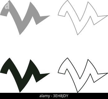 Vegetable peel leftover set icon grey black color vector illustration image simple solid fill outline contour line thin flat style Stock Vector