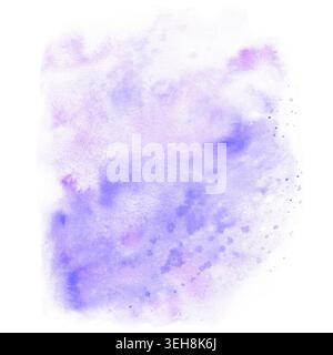 Soft watercolor abstract wash with pastel lilac, lavender and pale pink tones. Hand painted airy background with misty blur and paper texture for wedd Stock Photo