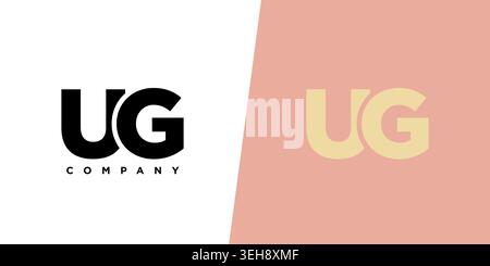 Trendy letter U and G, UG logo design template. Minimal monogram initial based logotype for company identity. Stock Vector