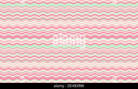 Seamless pastel wavy stripes pattern. Perfect for backgrounds, textiles, websites, and packaging design. Soft, feminine, and cheerful, this image evok Stock Vector