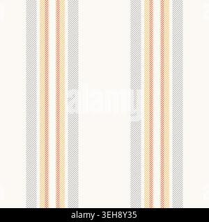 Mcreen pattern fabric stripe, finish vector textile seamless. Page background vertical texture lines in white and silver colors palette. Stock Vector