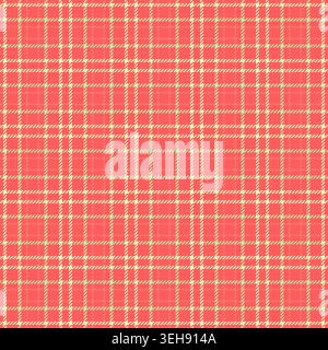Hotel check background vector, selection textile seamless pattern. Vibrant fabric texture plaid tartan in red and light colors palette. Stock Vector