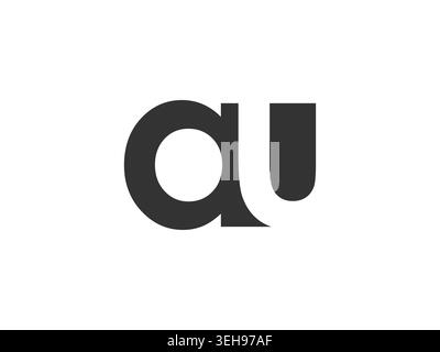 AU creative geometric initial based modern and minimal logo. Letter a u trendy fonts. Universal professional elegant techno vector design. Stock Vector