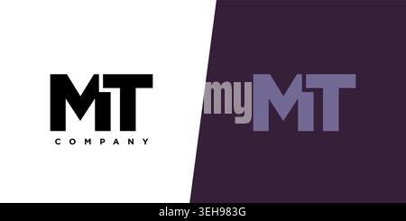 Trendy letter M and T, MT logo design template. Minimal monogram initial based logotype for company identity. Stock Vector