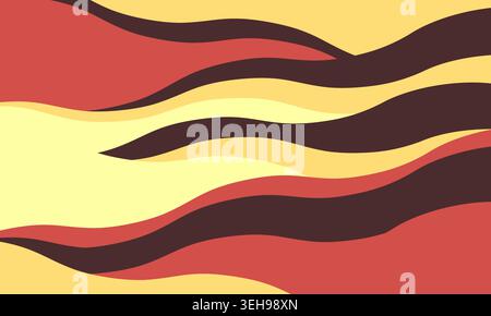 Abstract wavy background in warm, earthy tones. Dynamic, flowing lines create a sense of movement and energy, perfect for presentations, websites, or Stock Vector