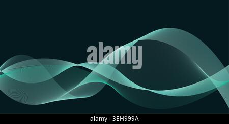 Futuristic Teal Wave Abstract Background for Modern Technology Branding Design Stock Vector